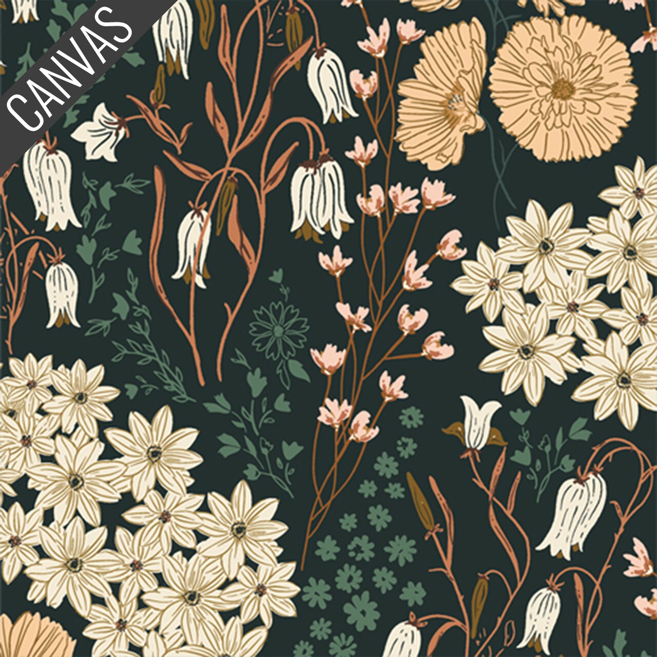 Bluebells and Buttercups Canvas in Lark (c-77600) | Wild Forgotten | Bonnie Christine | Art Gallery